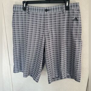 Adidas Black and Grey Checkered Golf Shorts